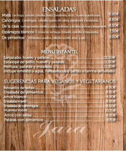 Raciones y tapas Restaurante Mesón Jara Candeleda