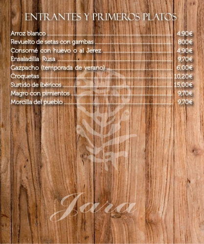 Raciones y tapas Restaurante Mesón Jara Candeleda